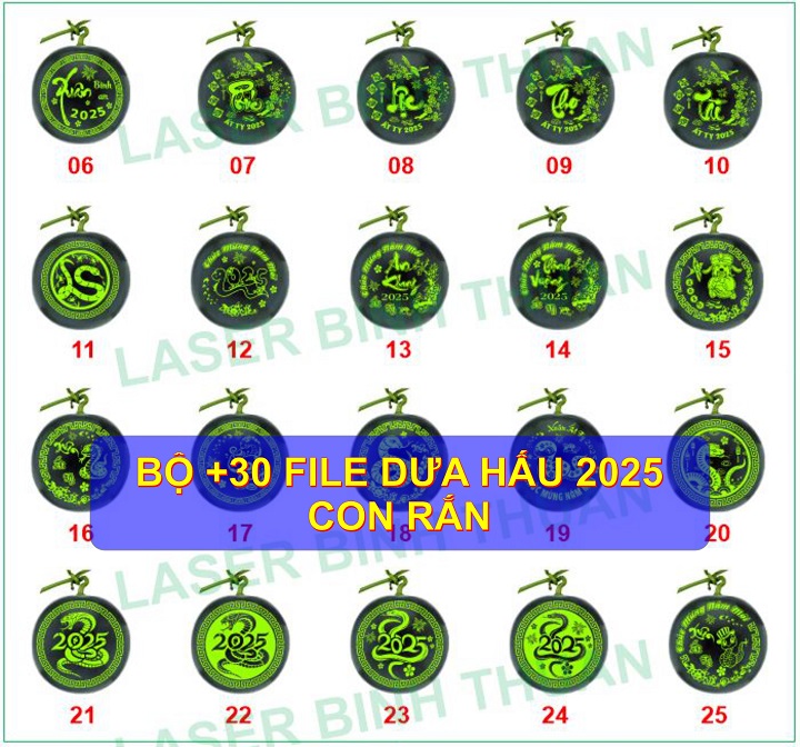 File Khắc Dưa Hấu 2025 [+30 File] Con Rắn