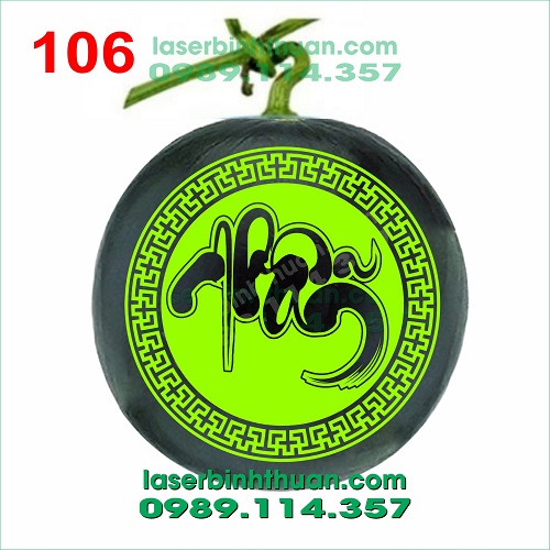 File Khắc dưa hấu 106 - Chữ Nhẫn Thư Pháp 2 file khắc dưa hấu 106 demo