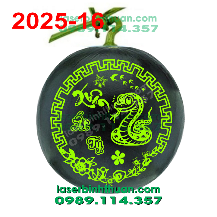 File Khắc Dưa Hấu 2025 Mẫu 16 - Con Rắn 2 file khac dua hau 2025-16