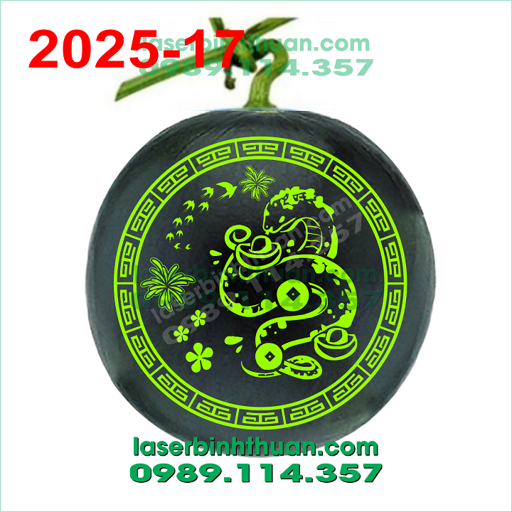 File Khắc Dưa Hấu 2025 Mẫu 17 - Con Rắn 2 file khắc dua hau 2025-17 demo