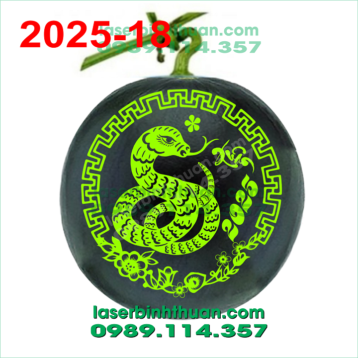 File Khắc Dưa Hấu 2025 Mẫu 18 - Con Rắn 2 file khắc dua hau 2025-18 demo