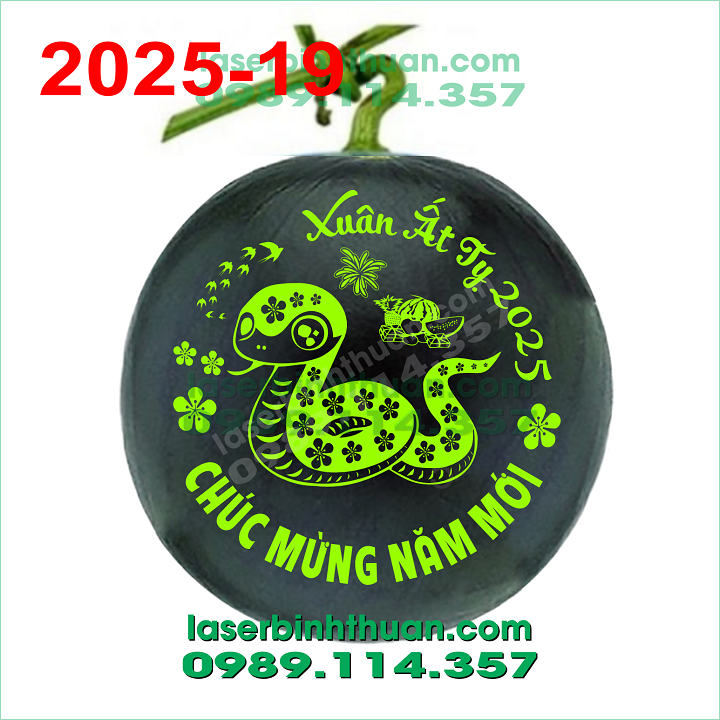 File Khắc Dưa Hấu 2025 Mẫu 19 - Con Rắn 2 file khắc dua hau 2025-19 demo