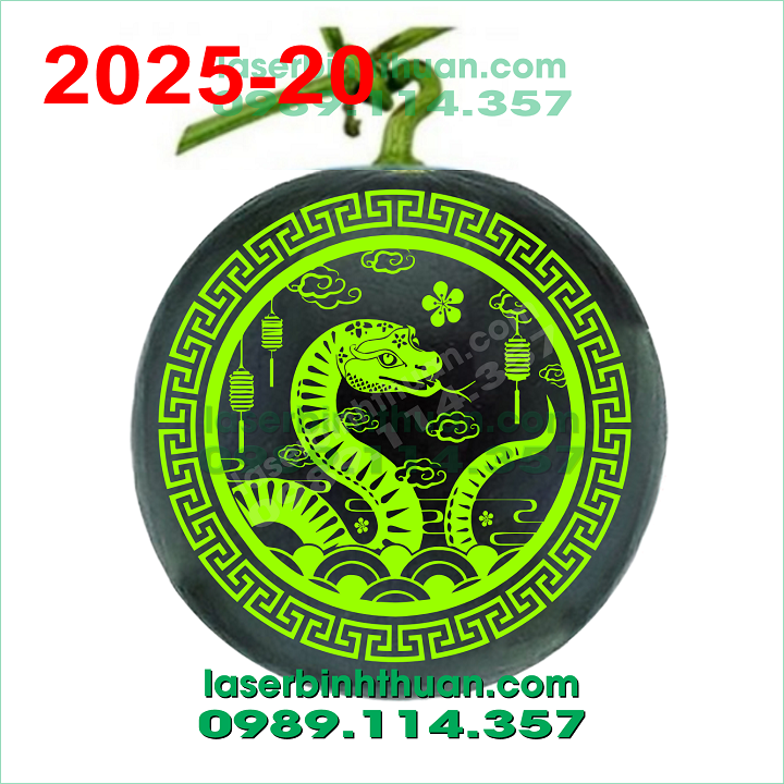 File Khắc Dưa Hấu 2025 Mẫu 20 - Con Rắn 2 file khắc dua hau 2025-20 demo
