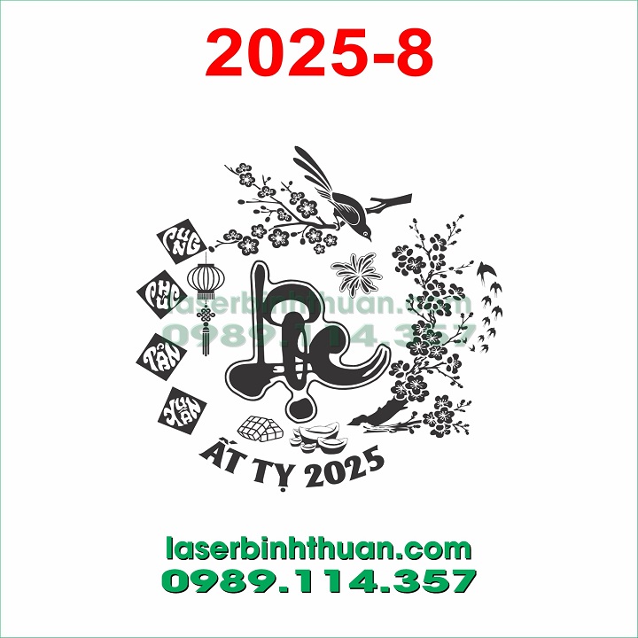 File Khắc Dưa Hấu 2025 Mẫu 8 - Chữ Lộc Thư Pháp 2025 3 File Khắc Dưa Hấu 2025 Mẫu 8 - Chữ Lộc Thư Pháp