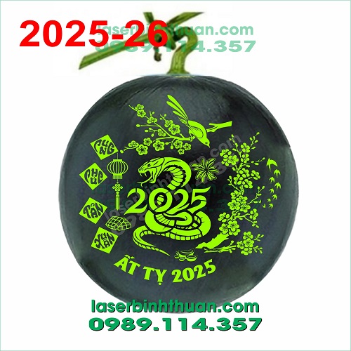 File Khắc Dưa Hấu 2025 Mẫu 26 - Con Rắn Ất Tỵ 2 File khac dua hau 2025 mau 26 demo