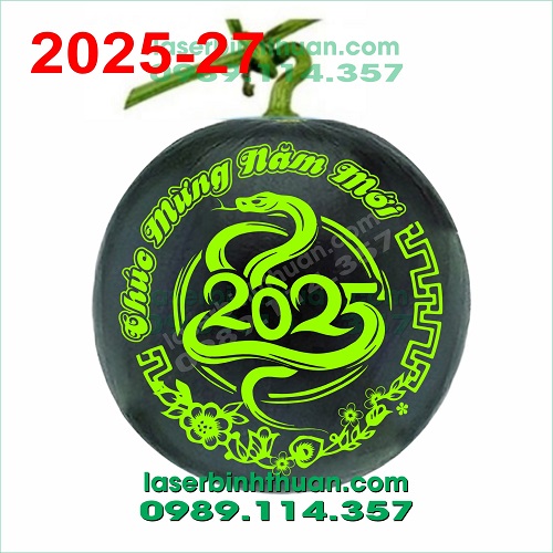File Khắc Dưa Hấu 2025 Mẫu 27 - Con Rắn Ất Tỵ 2 File khac dua hau 2025 mau 27 demo