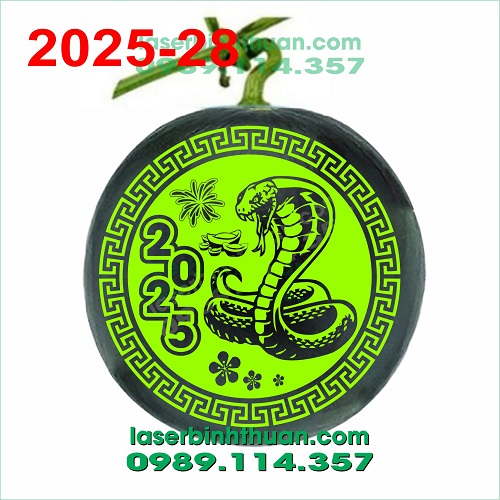 File Khắc Dưa Hấu 2025 Mẫu 28 - Con Rắn Ất Tỵ 2 File khac dua hau 2025 mau 28 demo