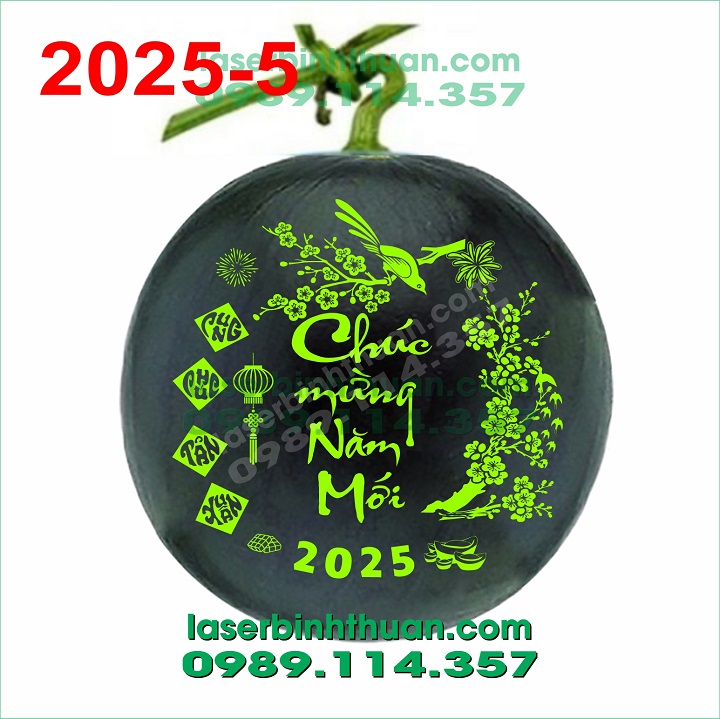 File Khắc Dưa Hấu 2025 Mẫu 5 - Chúc Mừng Năm Mới 2 File Khắc Dưa Hấu 2025 Mẫu 5 - Chúc Mừng Năm Mới -Demo