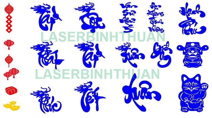 file cắt chữ xốp thư pháp kim tuyến - hinh 2