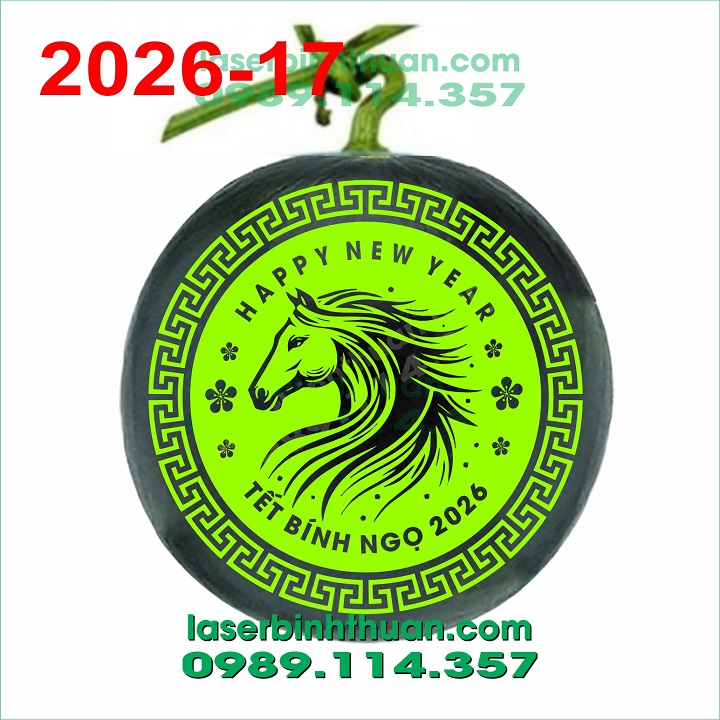 File Khắc Dưa Hấu 2026 Mẫu 17 - Con Ngựa