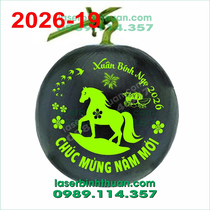 File Khắc Dưa Hấu 2026 Mẫu 19 - Con Ngựa