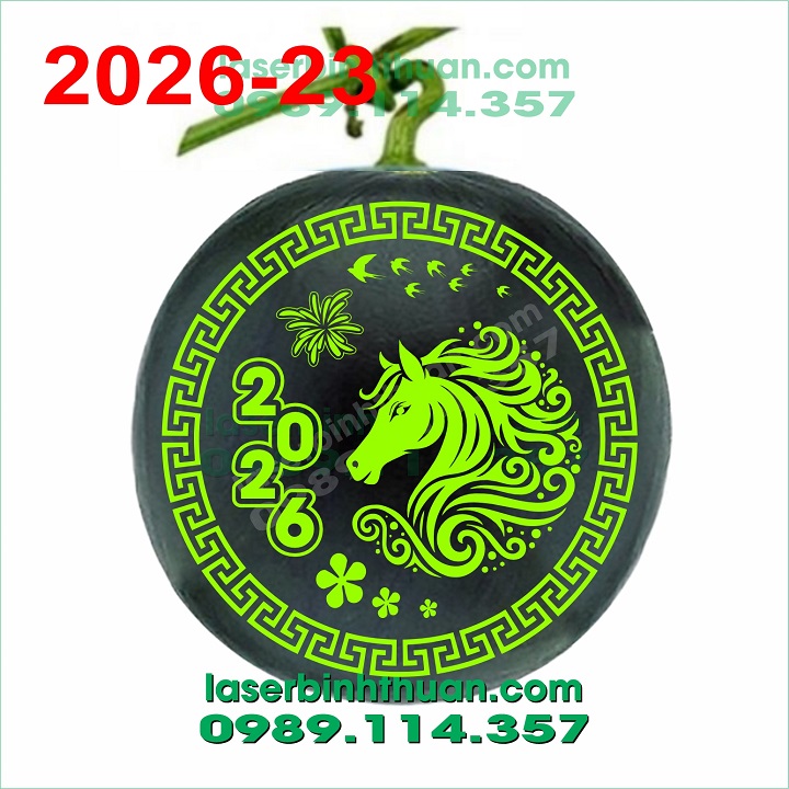 File Khắc Dưa Hấu 2026 Mẫu 23 - Con Ngựa