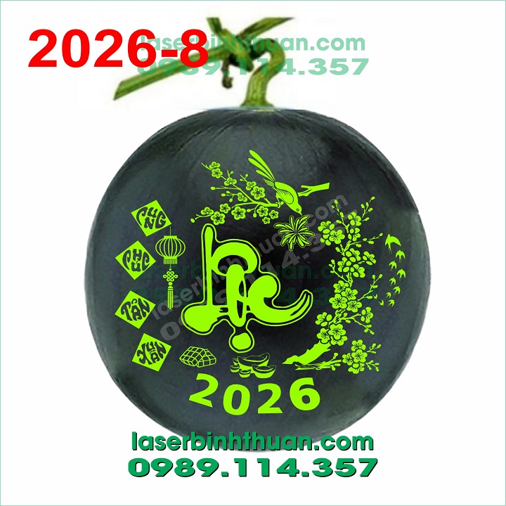 File Khắc Dưa Hấu 2026 Mẫu 8 2 File Khắc Dưa Hấu 2026 Mẫu 8