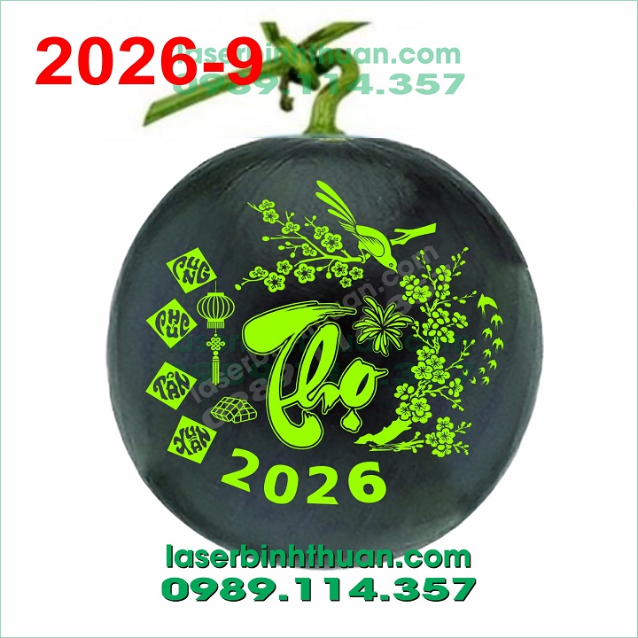 File Khắc Dưa Hấu 2026 Mẫu 9 2 File Khắc Dưa Hấu 2026 Mẫu 9