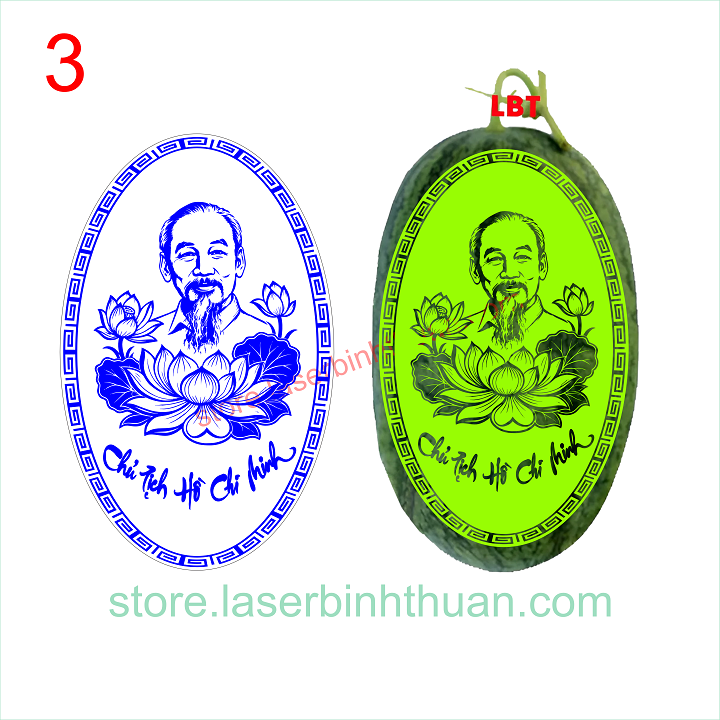 File Mẫu Khắc Dưa hấu Bác Hồ – Mẫu 3