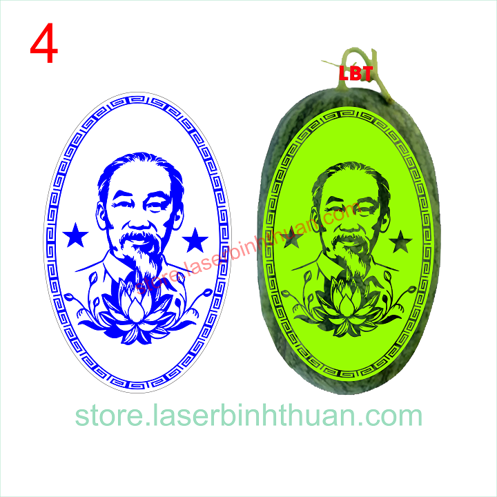 File Mẫu Khắc Dưa hấu Bác Hồ – Mẫu 4